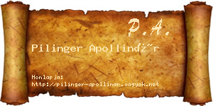 Pilinger Apollinár névjegykártya